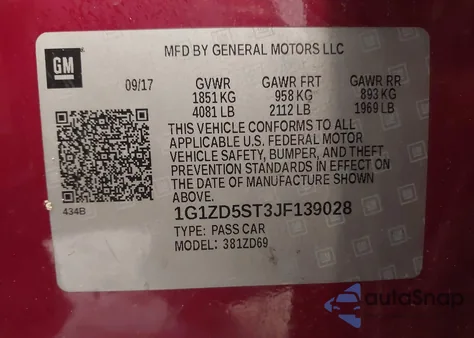 2018 Chevrolet Malibu Lt из США, поврежденный, VIN 1G1ZD5ST3JF139028